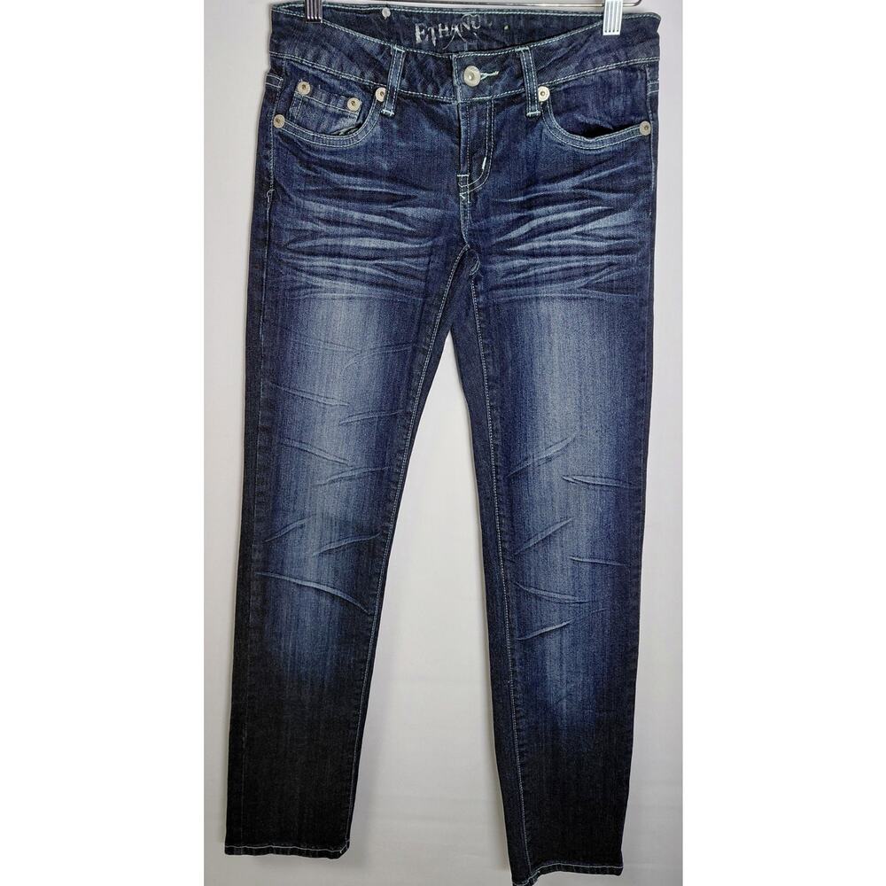 ETHANOL PZ4285L Blue Denim Jeans Solid Regular Women Size 3/4 (27)